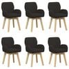 vidaXL Sillas de comedor giratorias 6 uds. Boucl&eacute; Negro