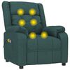 vidaXL Sill&oacute;n de masaje el&eacute;ctrico tela verde oscuro