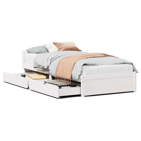 vidaXL Estructura de cama sin colch&oacute;n madera de pino blanca 90x200 cm