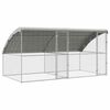 vidaXL Jaula para pollos 2 pcs Plateado 400 x 200 x 198,5 cm