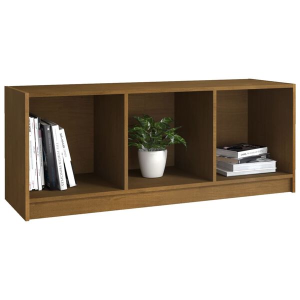vidaXL Mueble de TV de madera maciza pino marrón miel 104x33x41 cm
