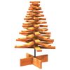 vidaXL &Aacute;rbol de Navidad de adorno madera maciza pino marr&oacute;n cera 80 cm