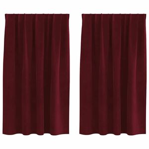 vidaXL Cortinas opacas 2 pcs Rojo vino 140 x 140 cm Terciopelo