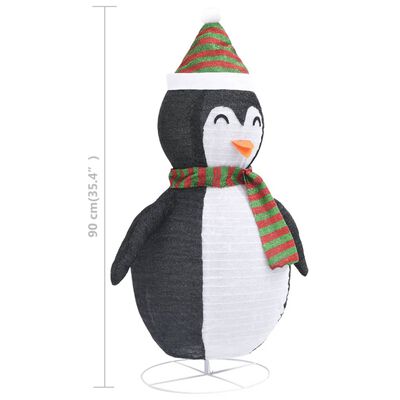 vidaXL Figura decorativa de pingüino navideña LED tela lujosa 90 cm