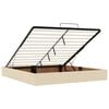 vidaXL Estructura de cama otomana con colchones tela crema 200x200cm