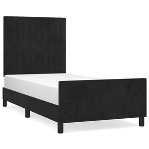 vidaXL Estructura de cama sin colch&oacute;n terciopelo negro 100x200 cm