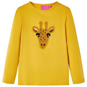 Camiseta infantil de manga larga ocre oscuro 104
