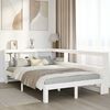 vidaXL Cama con estanter&iacute;a sin colch&oacute;n madera maciza blanca 120x190 cm