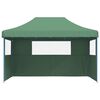 vidaXL Tienda de fiesta plegable Pop-Up con 3 paredes laterales verde
