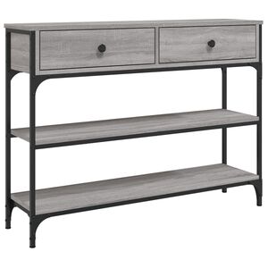 vidaXL Mesa consola madera de ingenier&iacute;a gris Sonoma 100x25x75 cm