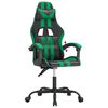 vidaXL Silla gaming cuero sint&eacute;tico negro y verde