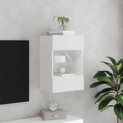 vidaXL Mueble de TV de pared con luces LED blanco 40x30x60,5 cm