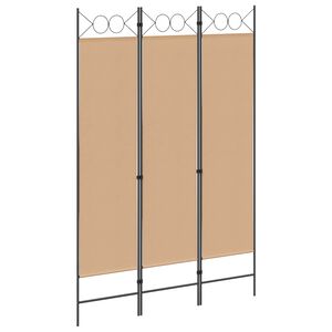 vidaXL Biombo de 3 Paneles Beige 120 x 180 cm Tela