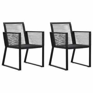 vidaXL Sillas de jard&iacute;n 2 unidades rat&aacute;n de PVC negro