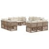 vidaXL Conjunto de sof&aacute;s de jard&iacute;n 12 pcs Beige rat&aacute;n sint&eacute;tico
