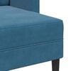 vidaXL Sof&aacute; 2 plazas con chaise longue en forma L azul 125 cm