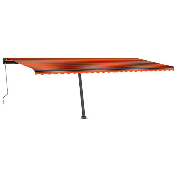 vidaXL Toldo autom&aacute;tico LED sensor de viento naranja marr&oacute;n 600x350 cm