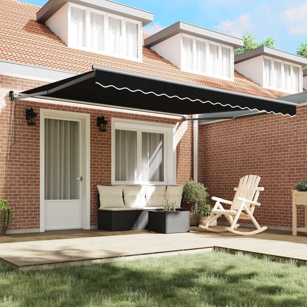 vidaXL Toldo Retr&aacute;ctil Negro 400 x 300 cm Poli&eacute;ster