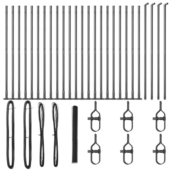 vidaXL Poste de Valla Gris 50 x 1,6 m (malla de 25 mm) Acero y PVC