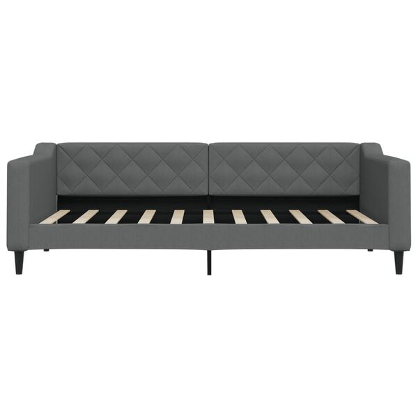 vidaXL Sof&aacute; cama sin colch&oacute;n tela gris oscuro 90x190 cm
