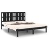 vidaXL Estructura de cama de madera maciza de pino negra 160x200 cm