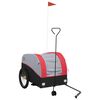 vidaXL Remolque para bicicleta hierro negro y rojo 45 kg