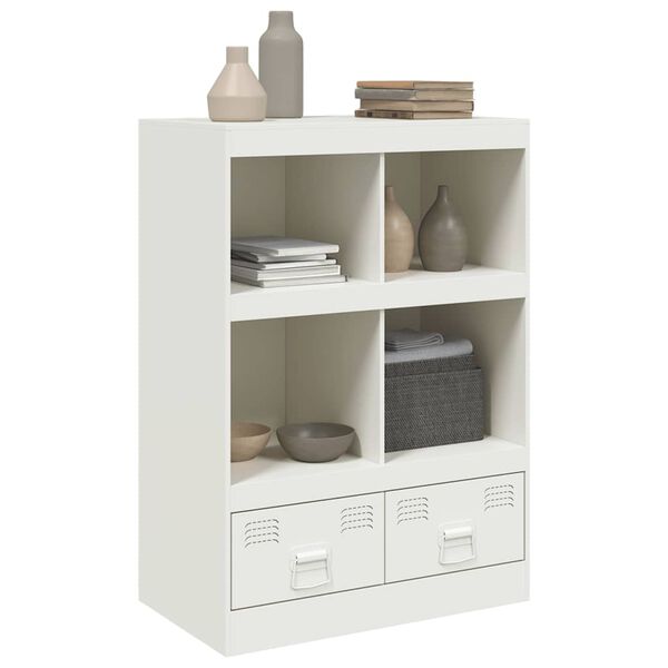 vidaXL Aparador de acero blanco 67x39x95 cm