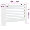 vidaXL Cubiertas para radiador 2 unidades MDF blanco 112x19x81,5 cm