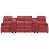 vidaXL Sillón reclinable de masaje 4 plazas cuero sintético rojo tinto