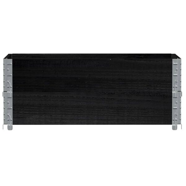 vidaXL Collares de palets 2 uds madera maciza de pino negro 100x50 cm