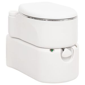 vidaXL Inodoro de camping integrado HDPE y acero blanco 24+17 L