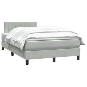 vidaXL Cama box spring con colch&oacute;n terciopelo gris claro 120x210 cm