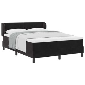 vidaXL Cama tipo Box Spring con colch&oacute;n Negro 160 x 200 cm Terciopelo