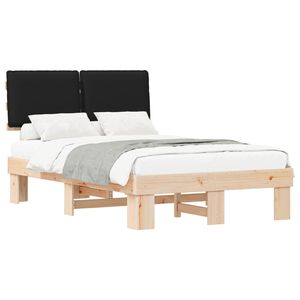 vidaXL Estructura de Cama con Cabecera Tapizada Negro 120 x 190 cm