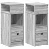 vidaXL Mesitas de noche (2 unidades) con caj&oacute;n, color gris, modelo Sonoma, 25x31x66 cm
