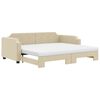 vidaXL Sof&aacute; cama nido con colch&oacute;n tela crema 90x200 cm