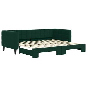 vidaXL Sof&aacute; cama nido terciopelo verde oscuro 90x200 cm