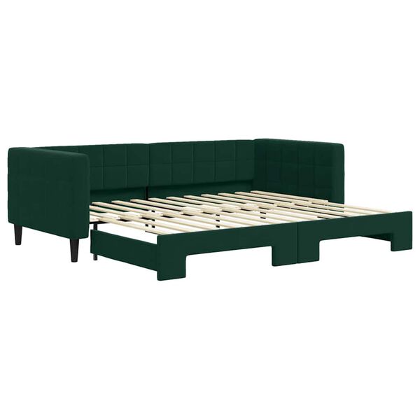 vidaXL Sof&aacute; cama nido terciopelo verde oscuro 90x200 cm