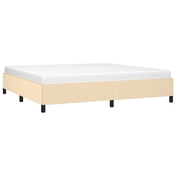 vidaXL Cama sin colch&oacute;n tela color crema 200x200 cm