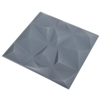 vidaXL Paneles de pared 3D 48 unidades gris diamante 12 m² 50x50 cm