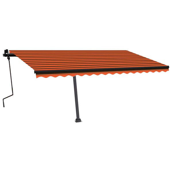 vidaXL Toldo de pie retr&aacute;ctil manual naranja y marr&oacute;n 450x300 cm