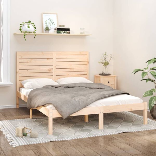 vidaXL Estructura de cama madera maciza 150x200 cm
