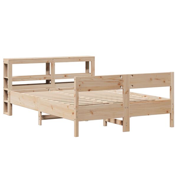 vidaXL Estructura de cama sin colch&oacute;n madera maciza de pino 140x190 cm