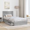 vidaXL Cama con almacenamiento con cabecera Gris Sonoma 100 x 200 cm