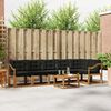 vidaXL Conjunto de sof&aacute;s de exterior con coj&iacute;n 7 pcs Natural y negro