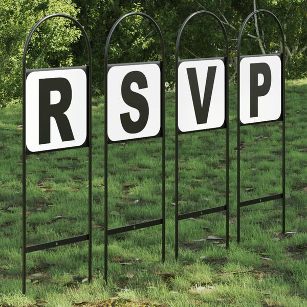 vidaXL Marcadores de doma 4 unidades acero