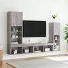 vidaXL Muebles TV pared con LED 4 pzas madera ingenier&iacute;a gris Sonoma