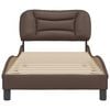 vidaXL Estructura de cama sin colch&oacute;n Hvar cuero sint&eacute;tico marr&oacute;n 80x200 cm
