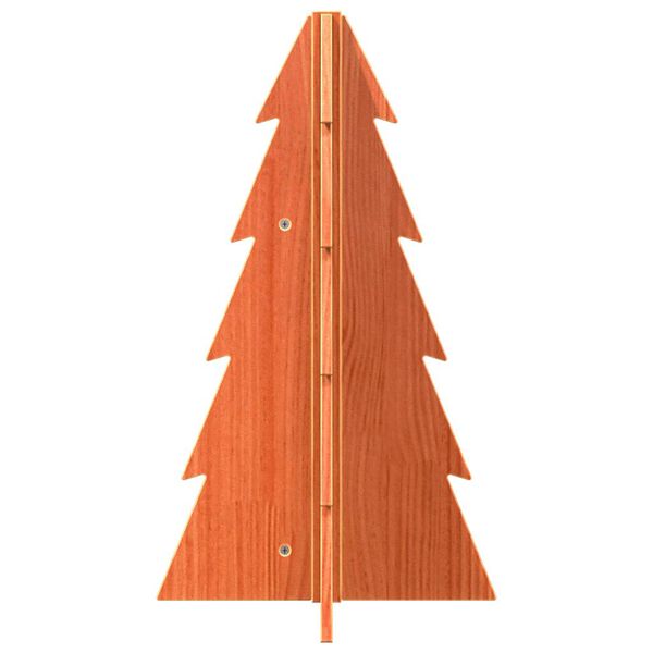 vidaXL &Aacute;rbol Navidad de adorno madera maciza pino marr&oacute;n cera 69,5 cm