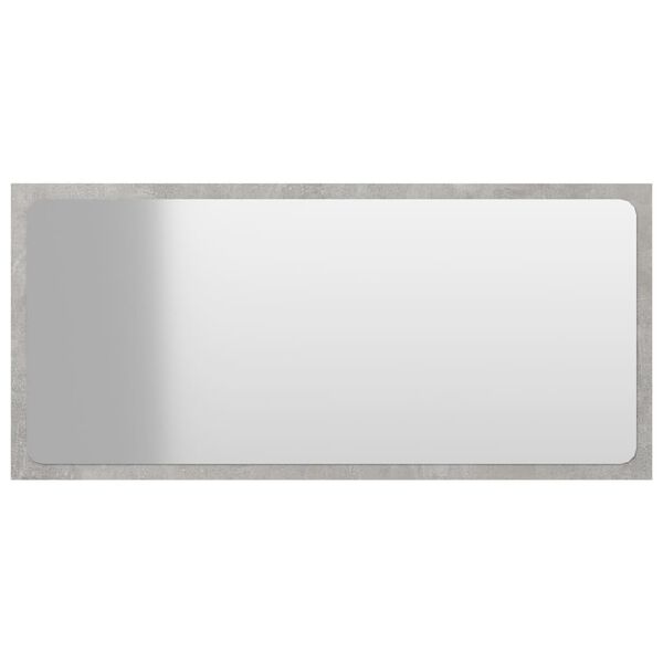 vidaXL Espejo de baño madera contrachapada gris hormigón 80x1,5x37 cm